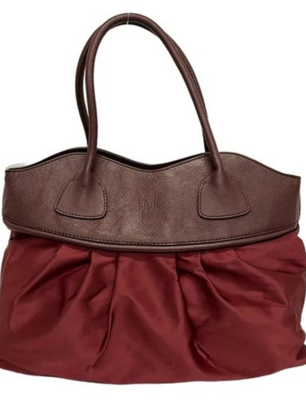 Sybilla Bordeaux Nylon Leather Handbag
